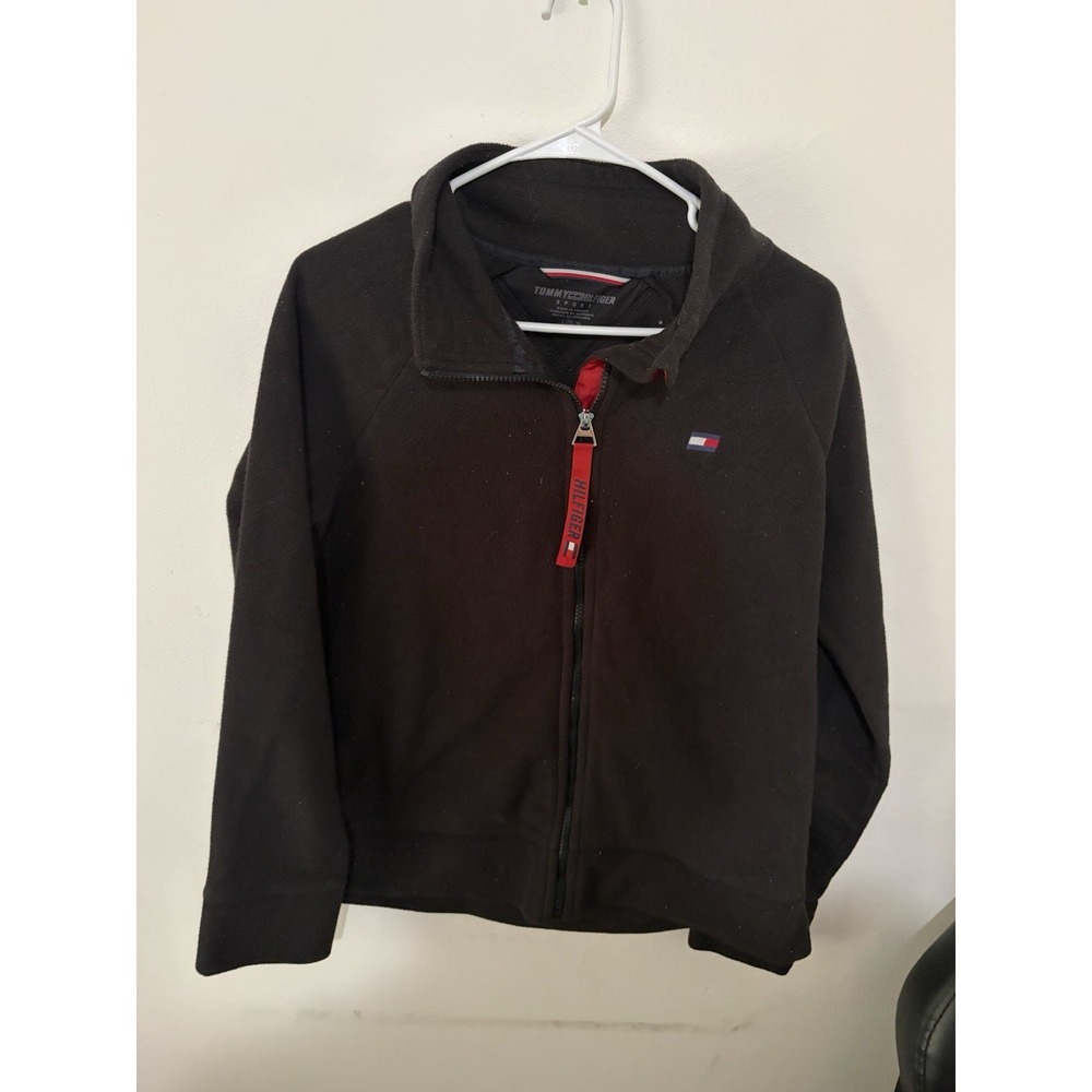 Adult Tommy Hilfiger Activewear Sport Full Zip Black Preppy Jacket Large